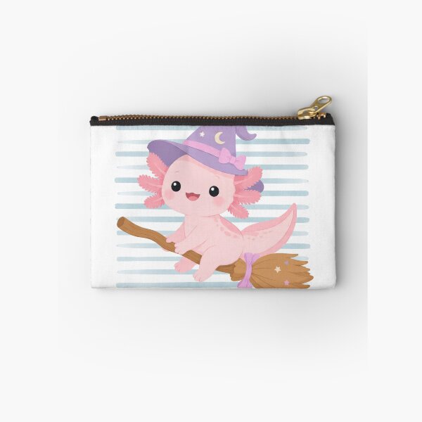 Item preview, Cute witchy axolotl on broomstick designed and sold by Pond & Gill Co.
