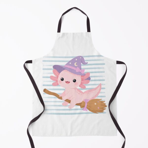 Item preview, Cute witchy axolotl on broomstick designed and sold by Pond & Gill Co.