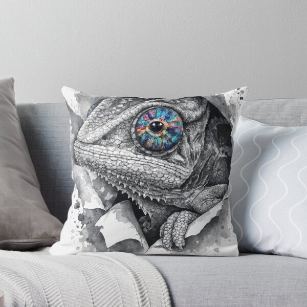 Item preview, Chameleon Ink Portrait with Rainbow Eye designed and sold by digital.stickerperso.com.