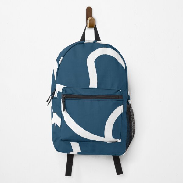 Item preview, Navy Blue Abstract White Squiggle Line Art Pattern designed and sold by darkskinbender.