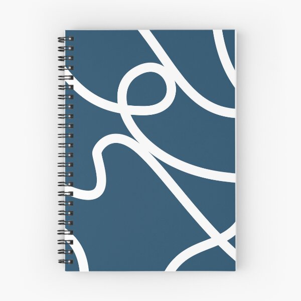 Item preview, Navy Blue Abstract White Squiggle Line Art Pattern designed and sold by darkskinbender.