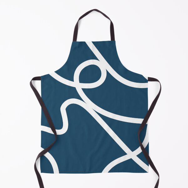 Item preview, Navy Blue Abstract White Squiggle Line Art Pattern designed and sold by darkskinbender.