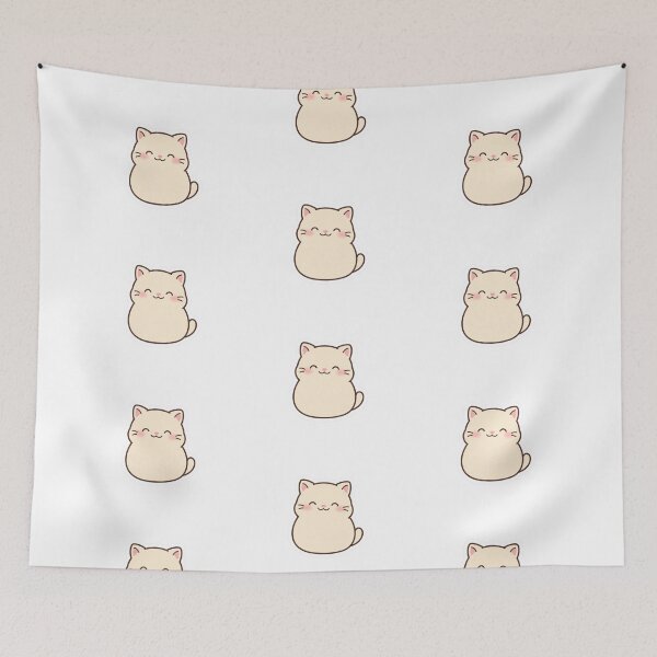 Item preview, Kawaii Chubby Cat Sticker — Cute Cream Kitten Illustration designed and sold by Sweet Blob Co.