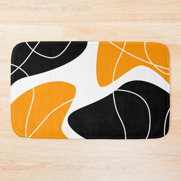 Item preview, Black and Orange Abstract Organic Shapes Pattern designed and sold by darkskinbender.