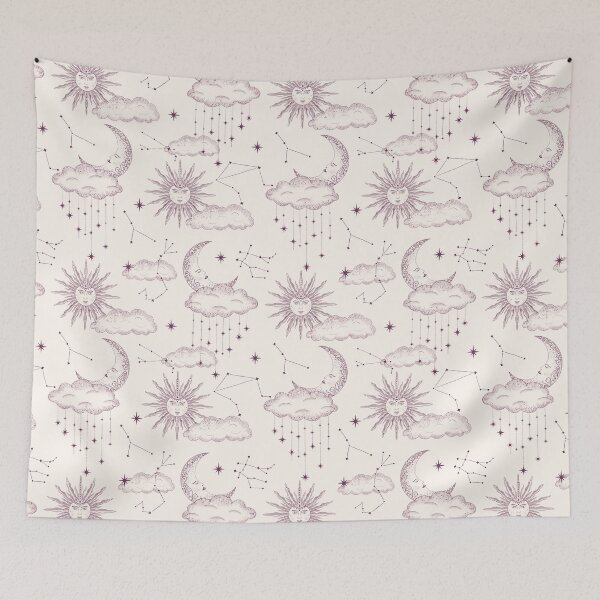 Item preview, Sun, moon and stars celestial toile designed and sold by Home Cyn Home.