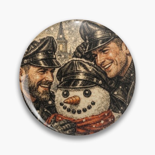 Item preview, 1940s Vintage "Wanna Build A Snowman?"Christmas Gay Leather Collection Pride Graphic Design designed and sold by ItsAKinkThing.