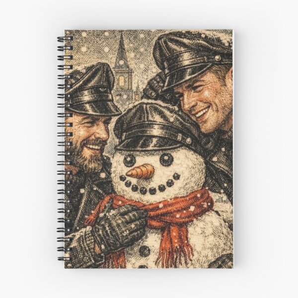 Item preview, 1940s Vintage "Wanna Build A Snowman?"Christmas Gay Leather Collection Pride Graphic Design designed and sold by ItsAKinkThing.