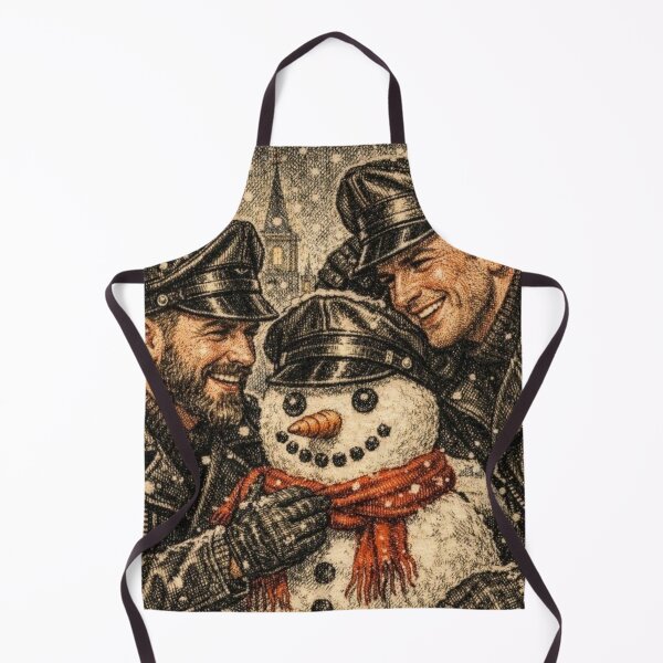 Item preview, 1940s Vintage "Wanna Build A Snowman?"Christmas Gay Leather Collection Pride Graphic Design designed and sold by ItsAKinkThing.
