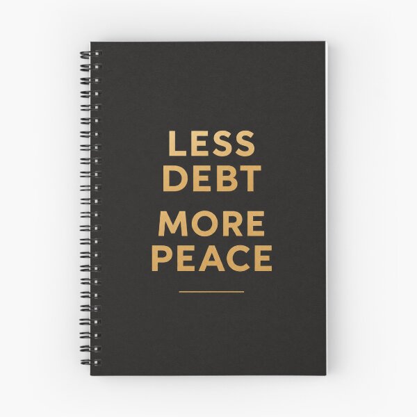 Item preview, Less Debt More Peace | Minimalist Charcoal Finance Poster designed and sold by Zaramodo.