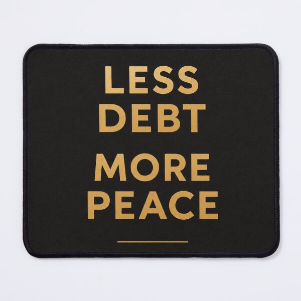 Item preview, Less Debt More Peace | Minimalist Charcoal Finance Poster designed and sold by Zaramodo.