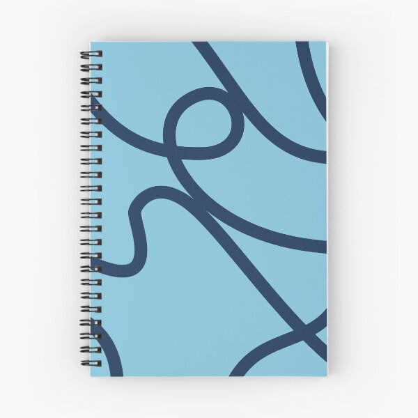 Item preview, Sky Blue and Navy Abstract Squiggle Line Art Pattern designed and sold by darkskinbender.