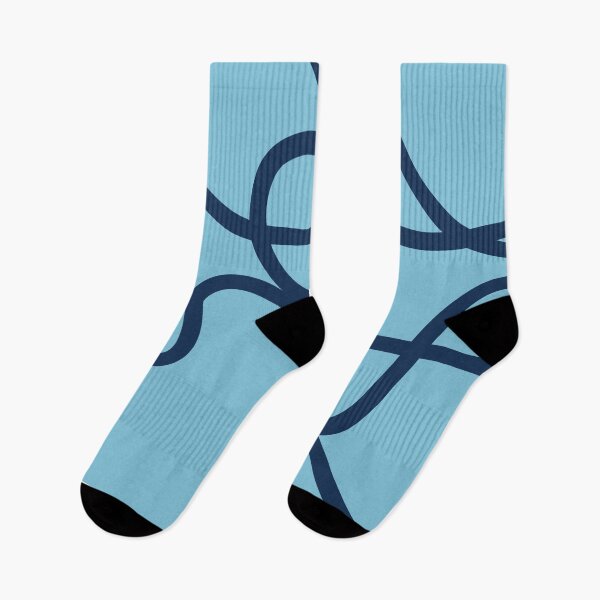 Item preview, Sky Blue and Navy Abstract Squiggle Line Art Pattern designed and sold by darkskinbender.
