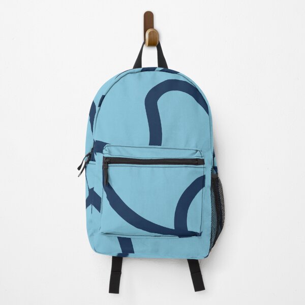 Item preview, Sky Blue and Navy Abstract Squiggle Line Art Pattern designed and sold by darkskinbender.