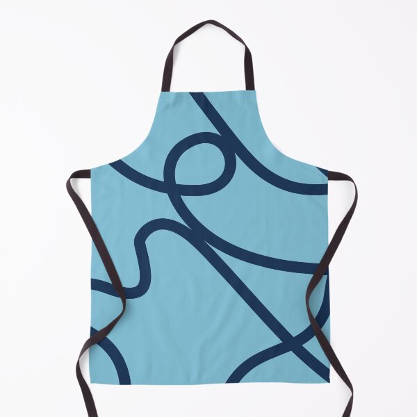 Item preview, Sky Blue and Navy Abstract Squiggle Line Art Pattern designed and sold by darkskinbender.