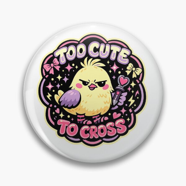 Item preview, Too Cute to Cross Funny Angry Chick Kawaii Bird Attitude Art Design designed and sold by inkoutninja.