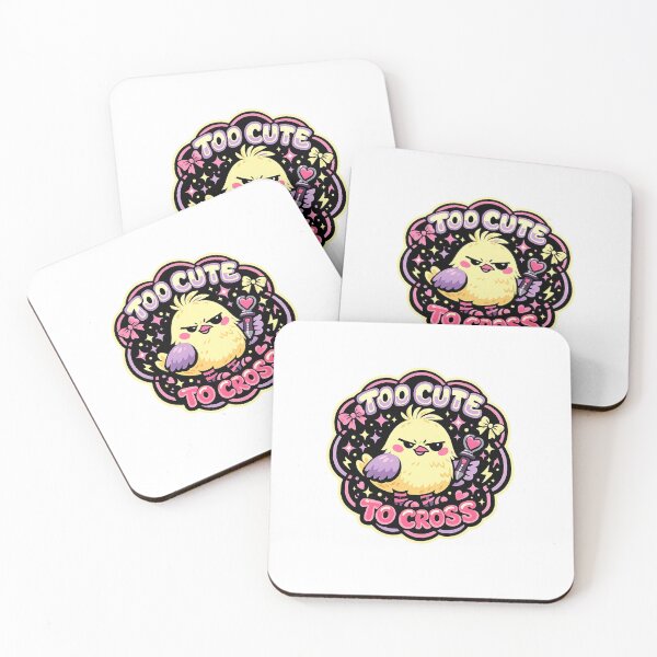Item preview, Too Cute to Cross Funny Angry Chick Kawaii Bird Attitude Art Design designed and sold by inkoutninja.