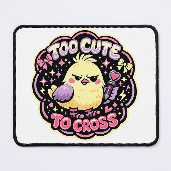 Item preview, Too Cute to Cross Funny Angry Chick Kawaii Bird Attitude Art Design designed and sold by inkoutninja.