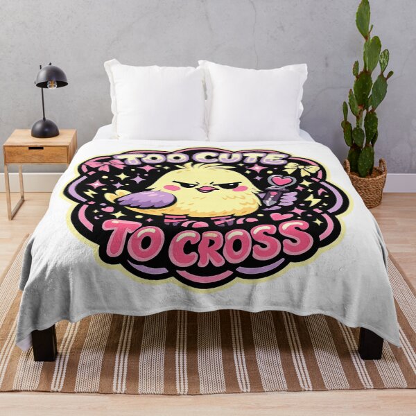 Item preview, Too Cute to Cross Funny Angry Chick Kawaii Bird Attitude Art Design designed and sold by inkoutninja.