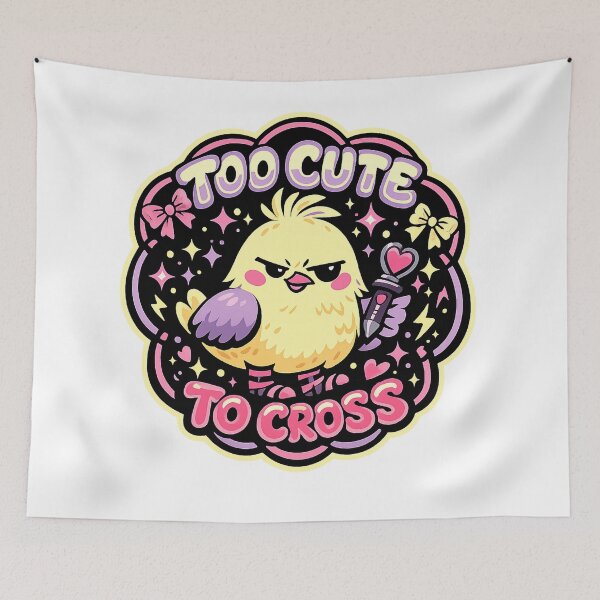 Item preview, Too Cute to Cross Funny Angry Chick Kawaii Bird Attitude Art Design designed and sold by inkoutninja.
