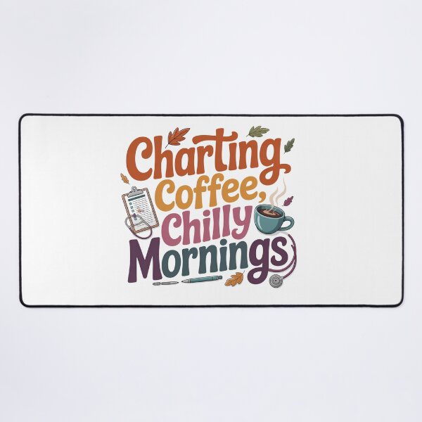 Item preview, Charting, Coffee, Chilly Mornings – Funny Fall Nurse Coffee Nursing Design designed and sold by CuteDesignables.