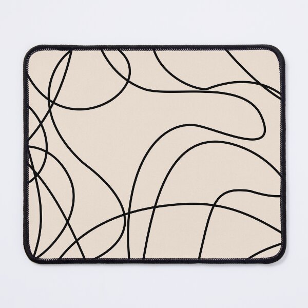 Item preview, Beige and Black Abstract Squiggle Line Art Pattern designed and sold by darkskinbender.