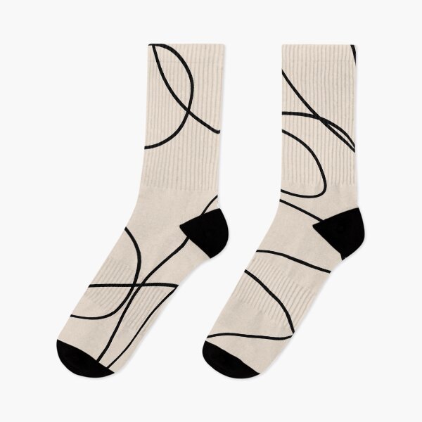 Item preview, Beige and Black Abstract Squiggle Line Art Pattern designed and sold by darkskinbender.