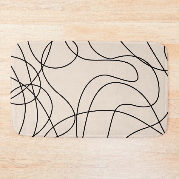 Item preview, Beige and Black Abstract Squiggle Line Art Pattern designed and sold by darkskinbender.