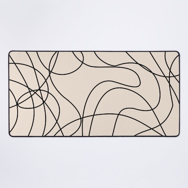 Item preview, Beige and Black Abstract Squiggle Line Art Pattern designed and sold by darkskinbender.