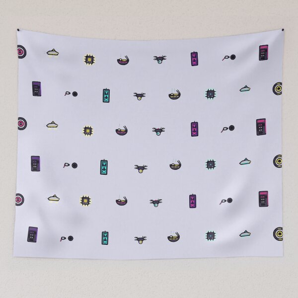 Item preview, Cyberpunk Neon Alley Grid Pattern Pixel Sci-Fi City Micro Icon Aesthetic designed and sold by KungPowUnicorn.