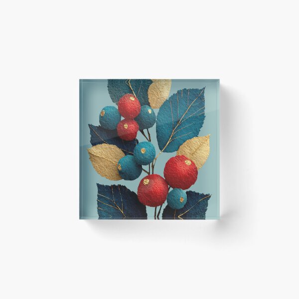 Item preview, Charming Felt Berries and Leaves Botanical Art designed and sold by colorful-white.
