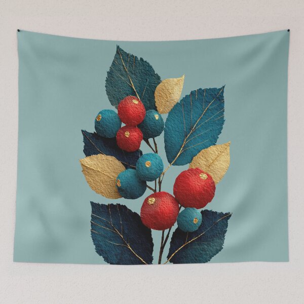 Item preview, Charming Felt Berries and Leaves Botanical Art designed and sold by colorful-white.