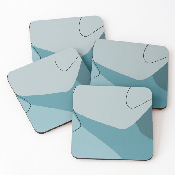 Item preview, Teal and Slate Blue Abstract Organic Shapes Pattern designed and sold by darkskinbender.