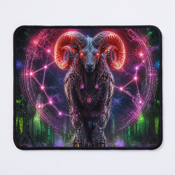 Item preview, Cyberpunk Aries Zodiac - Cybernetic Mechanical Ram designed and sold by LazyDayzCo.