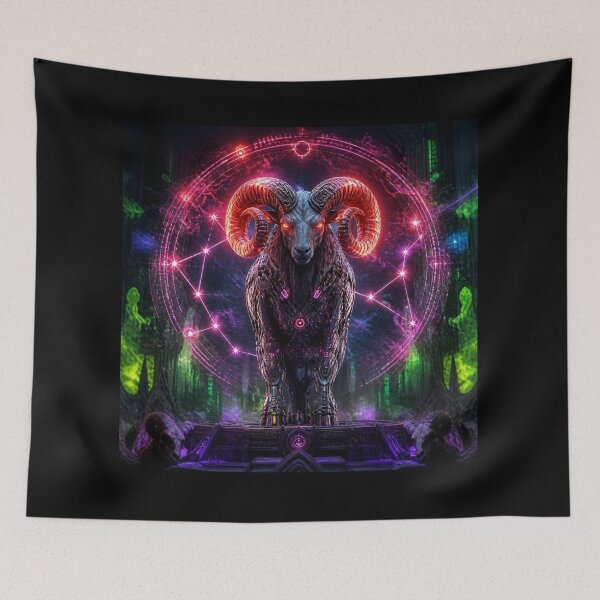 Item preview, Cyberpunk Aries Zodiac - Cybernetic Mechanical Ram designed and sold by LazyDayzCo.
