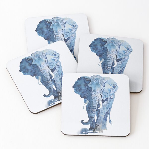 Item preview, Blue Watercolor Elephant designed and sold by KiraChie.