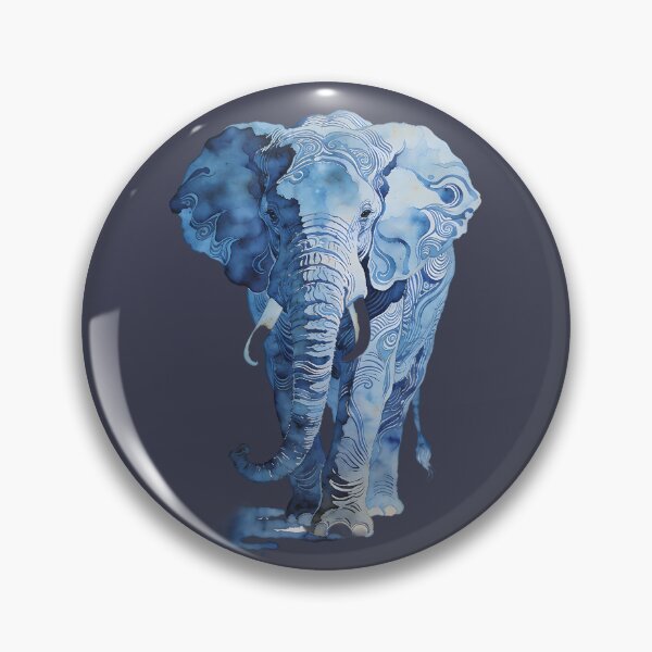 Item preview, Blue Watercolor Elephant designed and sold by KiraChie.
