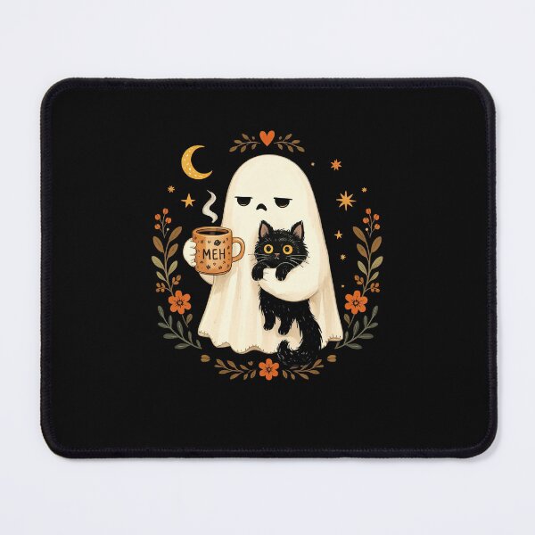 Item preview, Halloween Ghost Holding Black Cat Funny designed and sold by nosu-art-pod.