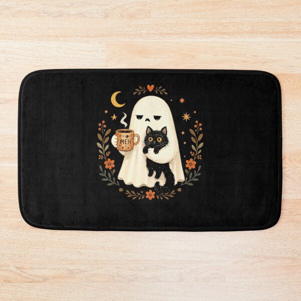 Item preview, Halloween Ghost Holding Black Cat Funny designed and sold by nosu-art-pod.
