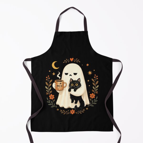 Item preview, Halloween Ghost Holding Black Cat Funny designed and sold by nosu-art-pod.