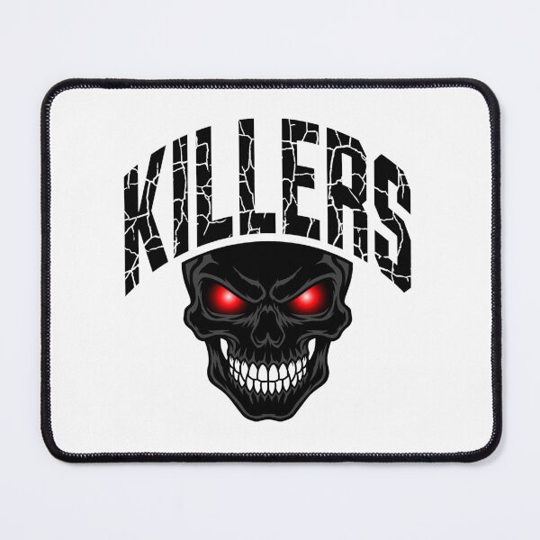 Item preview, KILLERS Skull With Red Eyes - Cracked Text Streetwear Logo Design designed and sold by LunaGlow Studio.