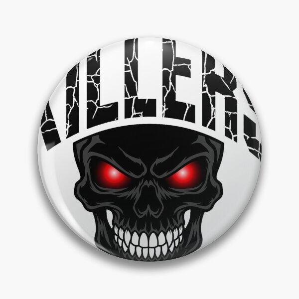 Item preview, KILLERS Skull With Red Eyes - Cracked Text Streetwear Logo Design designed and sold by LunaGlow Studio.
