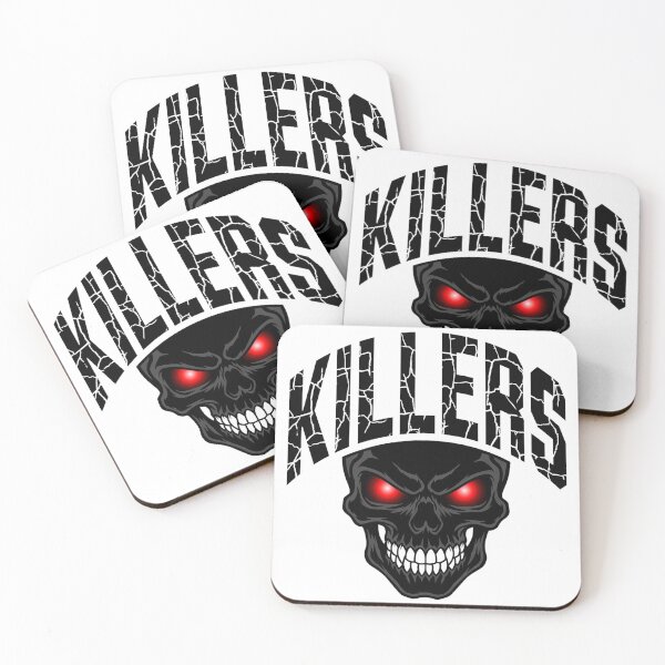 Item preview, KILLERS Skull With Red Eyes - Cracked Text Streetwear Logo Design designed and sold by LunaGlow Studio.