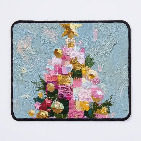 Item preview, Textured Impasto Abstract Christmas Tree Art designed and sold by colorful-white.