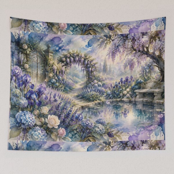 Item preview, Enchanted Garden Watercolor Dreamscape designed and sold by sigmaartstudio.
