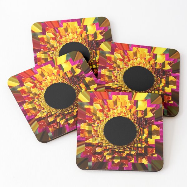 Item preview, Magenta and Gold Pixelated Flower designed and sold by SilentBloomLab.