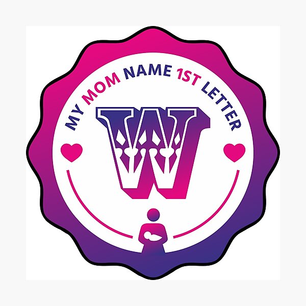 Item preview, Mom Name First Letter - Personalized Name Initial Letter Typography | Custom First Alphabet Name Art | Monogram Initial Design designed and sold by 440CREATIVES.