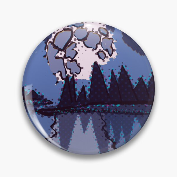 Item preview, Cosmic Lake Twilight Scenery of Trees on Water with Night Sky Abstract Halftone designed and sold by ZodiacGradient.