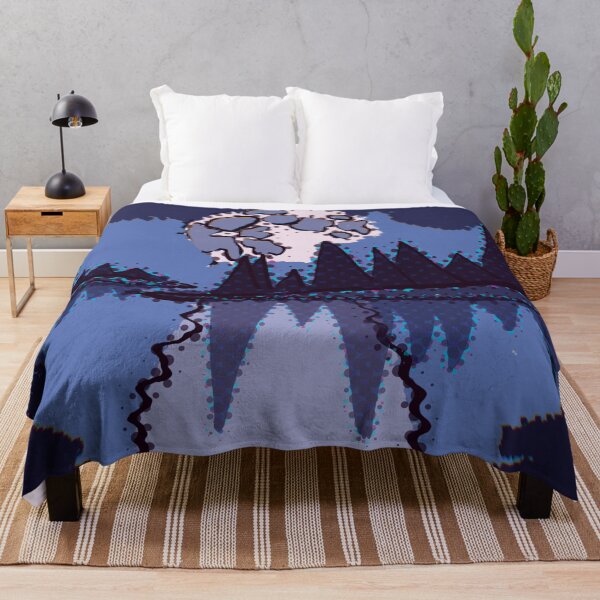 Item preview, Cosmic Lake Twilight Scenery of Trees on Water with Night Sky Abstract Halftone designed and sold by ZodiacGradient.