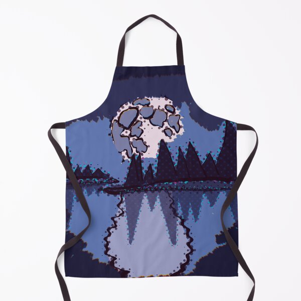 Item preview, Cosmic Lake Twilight Scenery of Trees on Water with Night Sky Abstract Halftone designed and sold by ZodiacGradient.