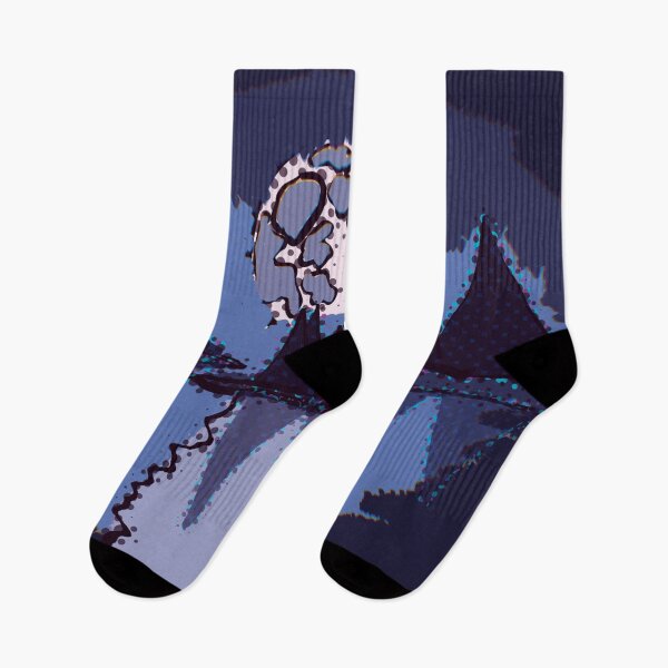Item preview, Cosmic Lake Twilight Scenery of Trees on Water with Night Sky Abstract Halftone designed and sold by ZodiacGradient.